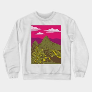 Machu Picchu Lost City of the Incas in Machupicchu District Peru WPA Art Deco Poster Crewneck Sweatshirt